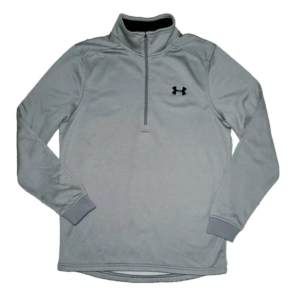 Under Armour Men's Long‎ Sleeve Fleece Coldgear 1/2 Zip Pullover Top Gray Large